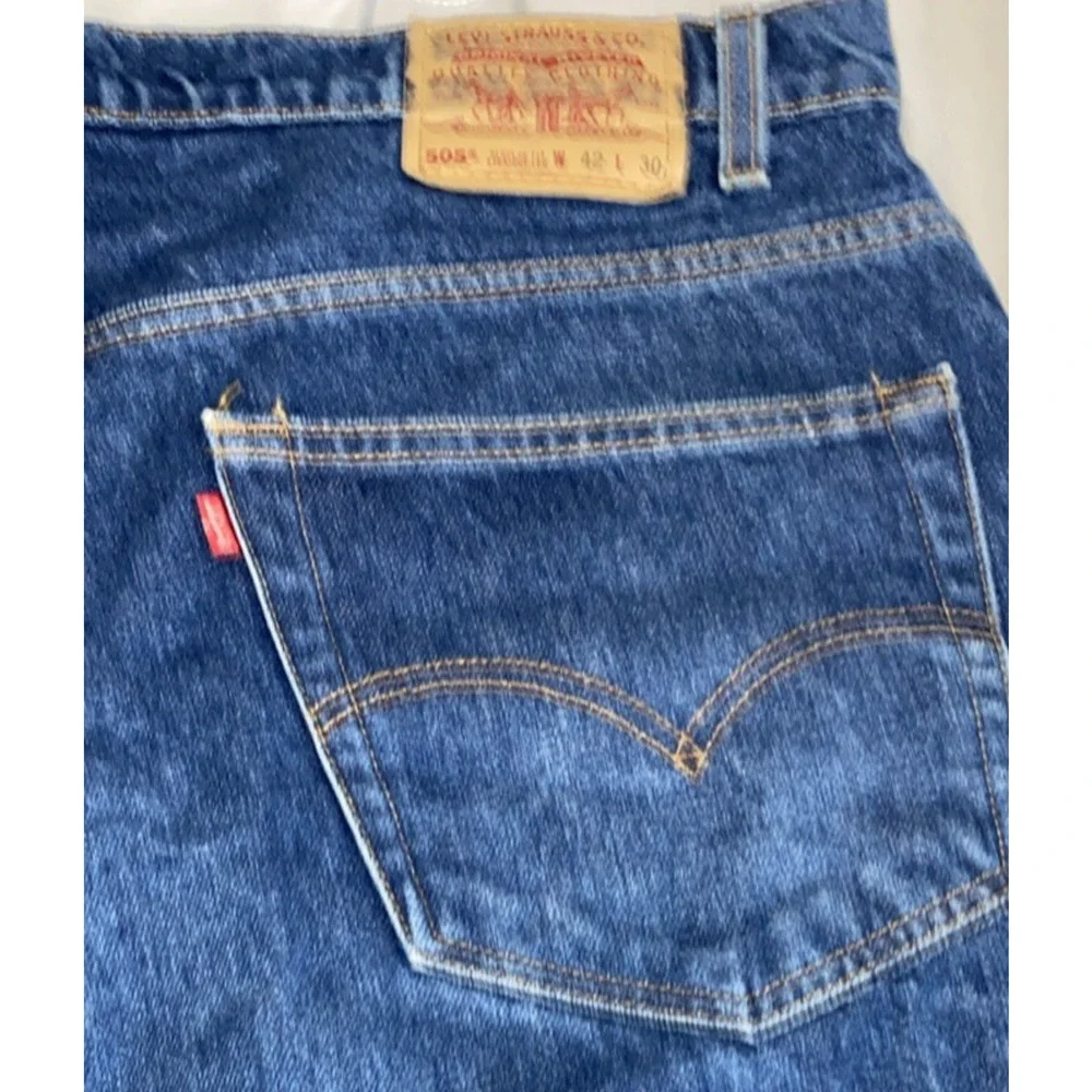 VTG Levis 505 Jeans Made In USA Men 42X30 Y2K Hipster Grunge 100% COTTON